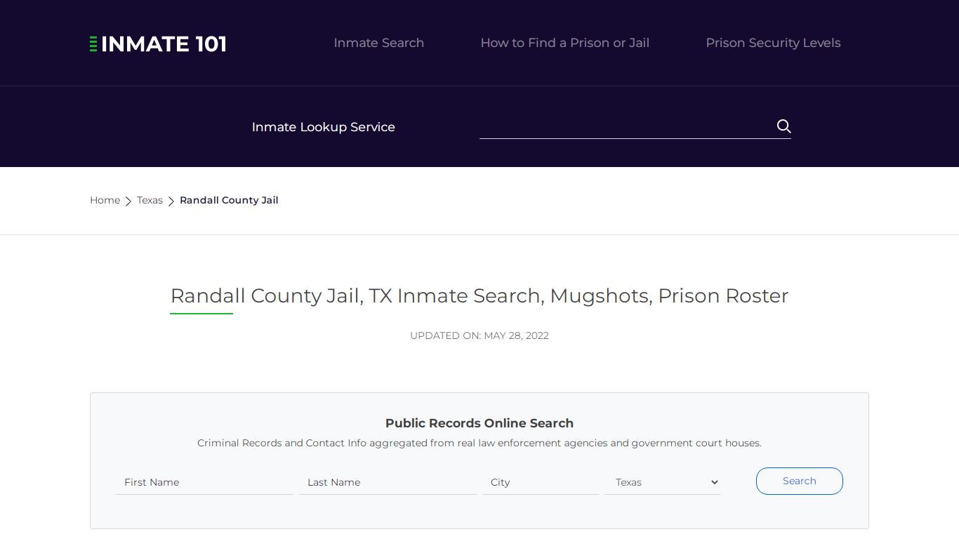 Randall County Jail, TX Inmate Search, Mugshots, Prison ...