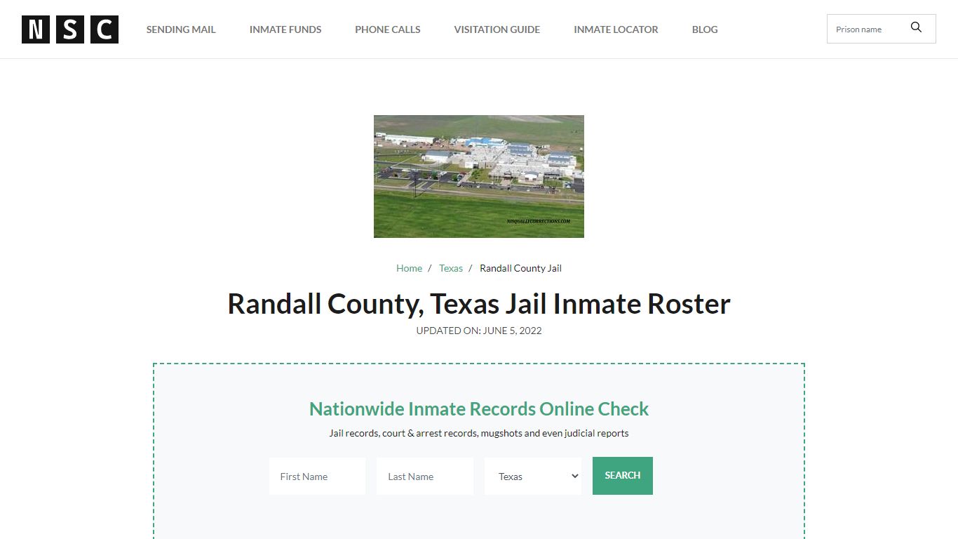 Randall County, Texas Jail Inmate List